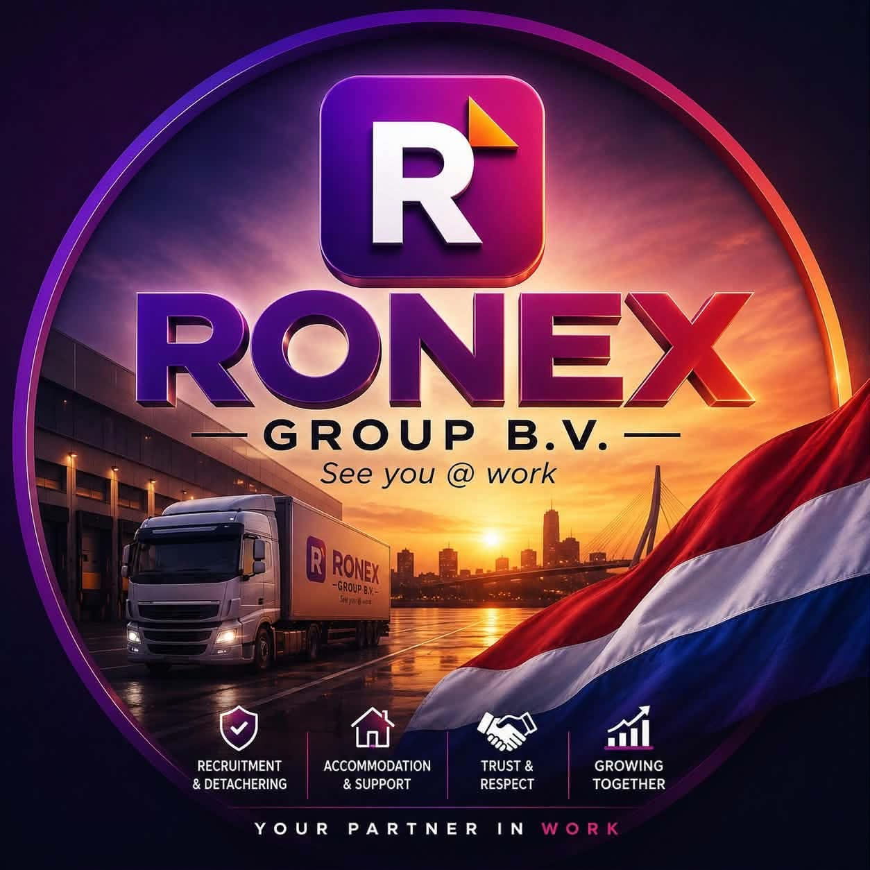 Logo oficial Ronex Group B.V. — See you @ work